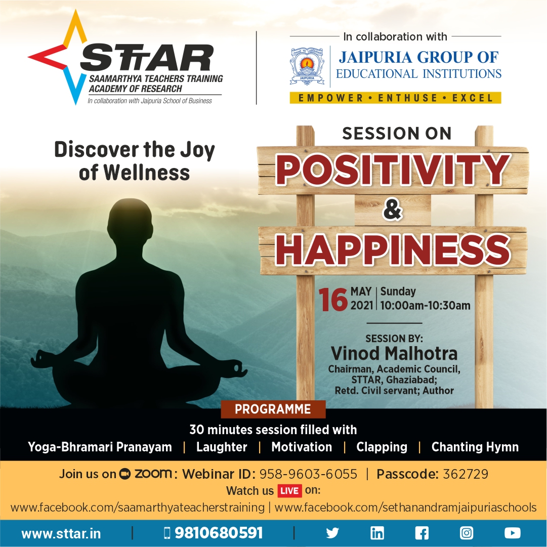 Session on Positivity & Happiness By Mr. Vinod Malhotra