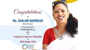 Ms Shalini Nambiar shortlisted for ‘Community Award in Citizenship’ at GESS Dubai 2022